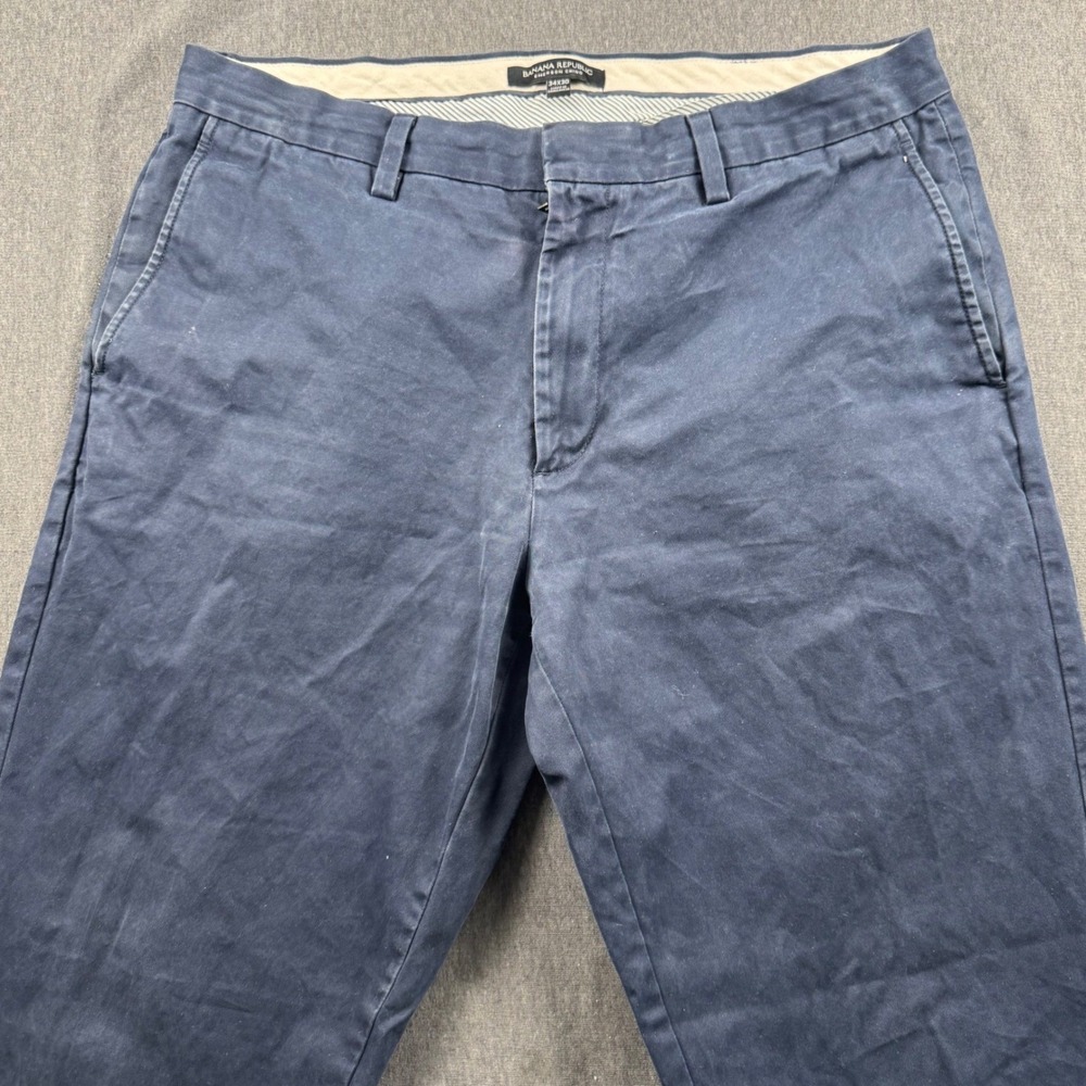 Banana Republic Emerson Chino Mens 34x30 Navy Blue Straight Leg Cotton Pants